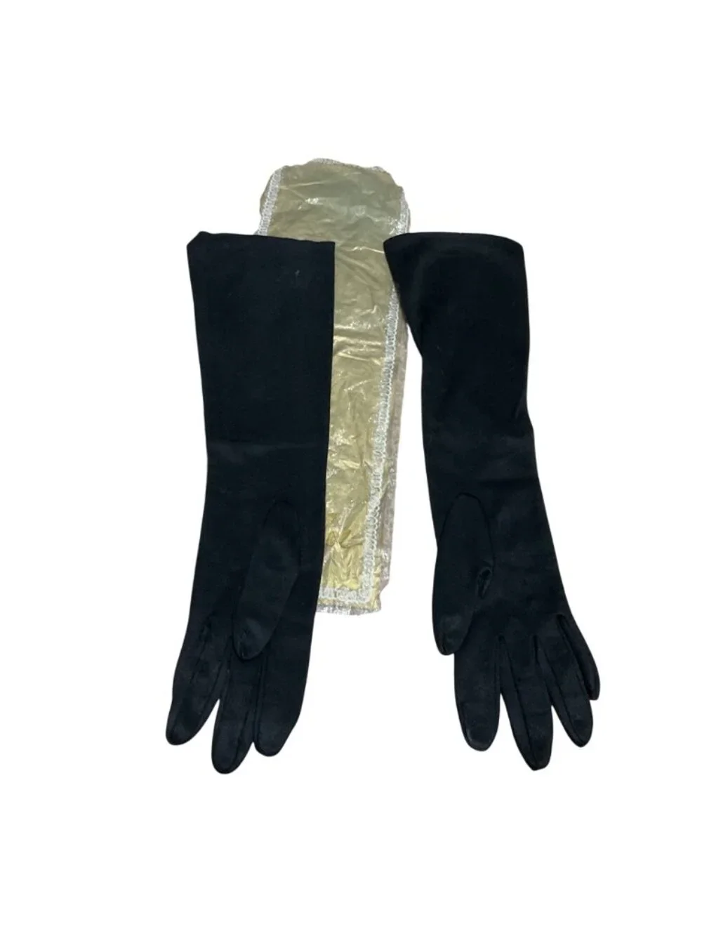 Vintage Carease Crescendo Black Evening Gloves With Original Packaging Womens